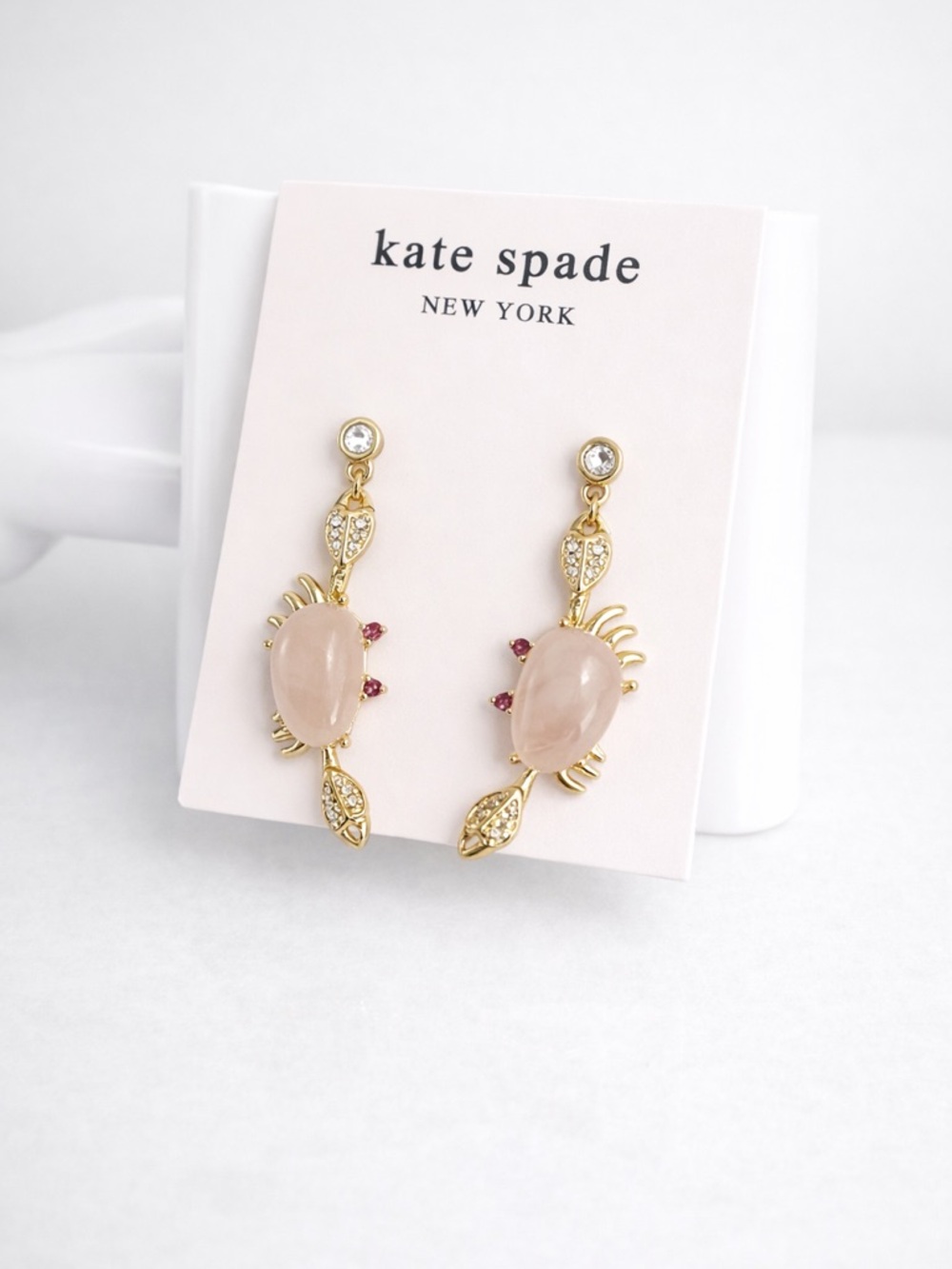 Kate Spade New York Sea Star Crab Statement Dangle Earrings Stone & Pave NWT